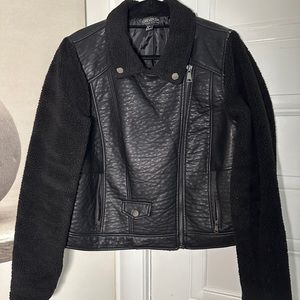 Faux Black Leather Jacket - Forever 21 Plus +